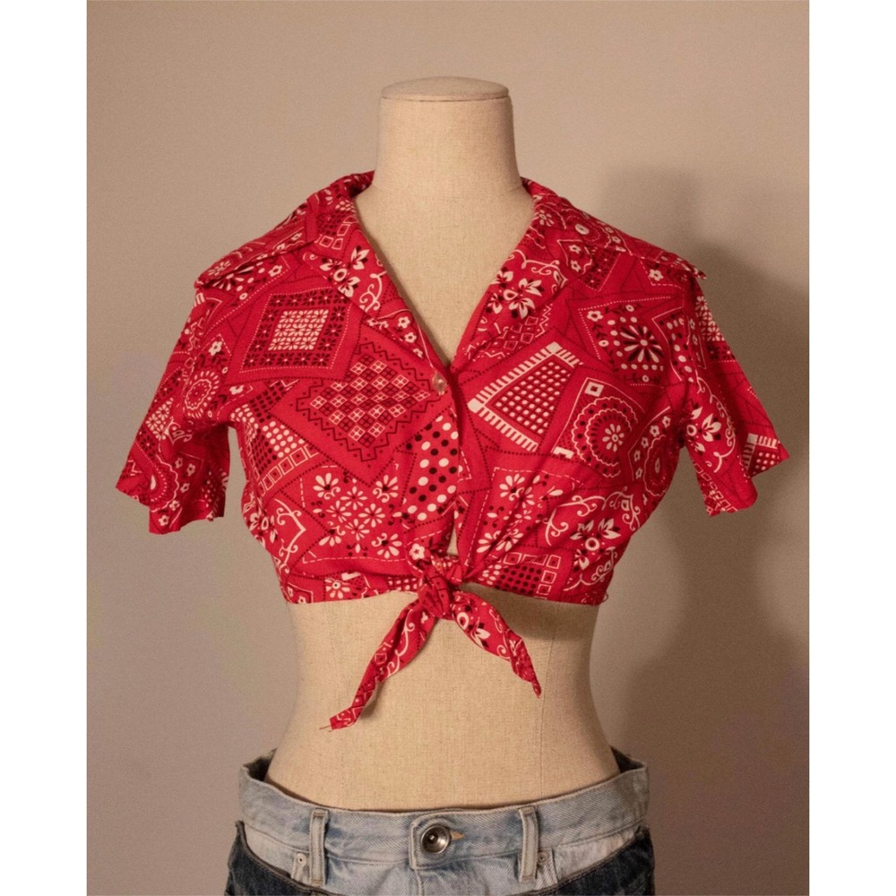 Underground Shirt Factory red cotton crop top